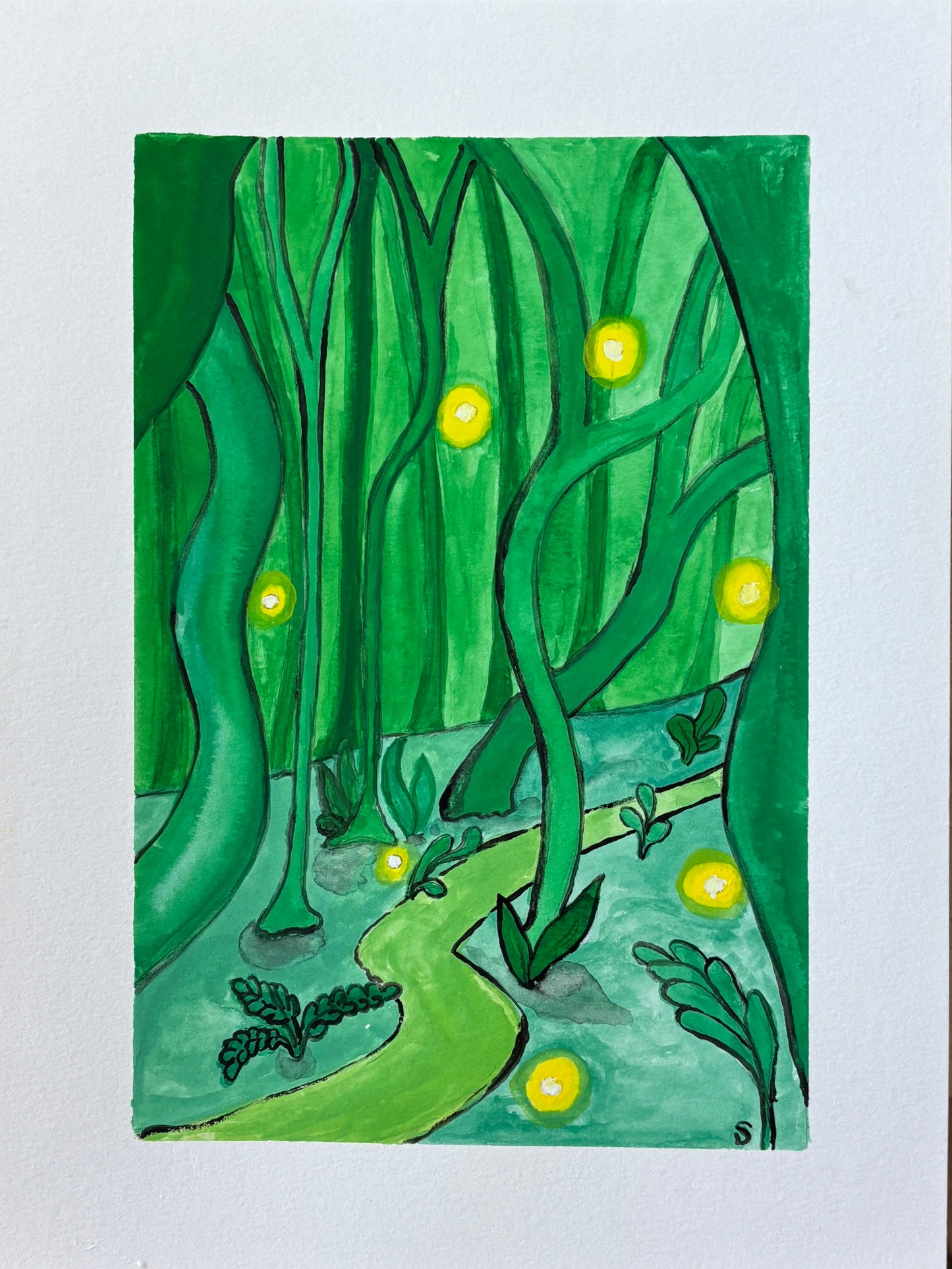 Original painting- Forest Lights
